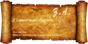 Zimmerman Ágnes névjegykártya